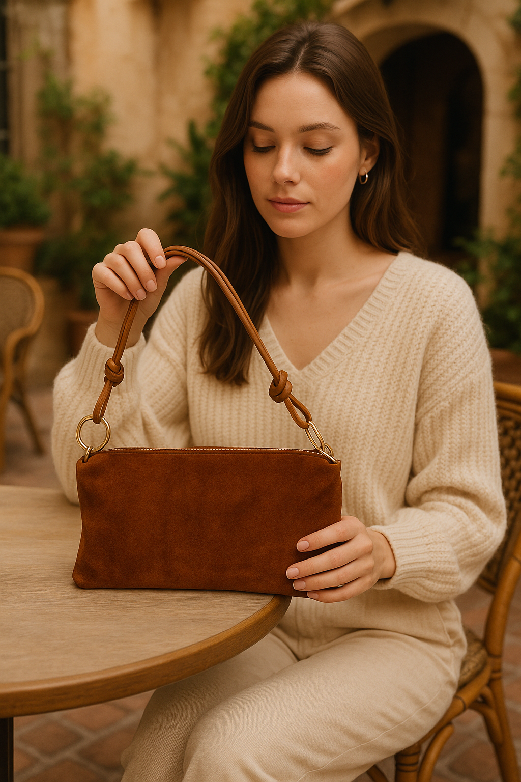 Sac compact en cuir italien avec sangles par Modex™