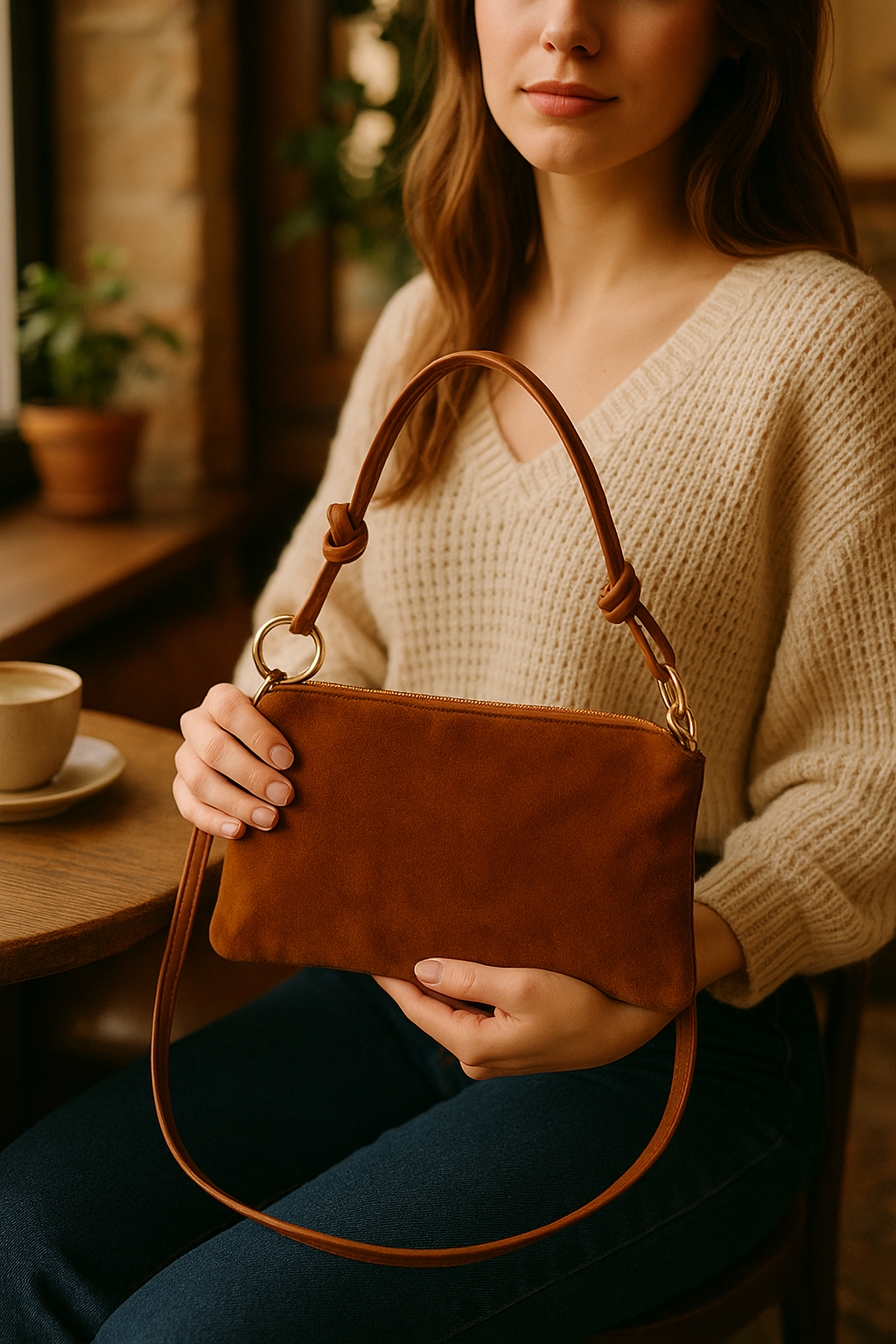 Sac compact en cuir italien avec sangles par Modex™