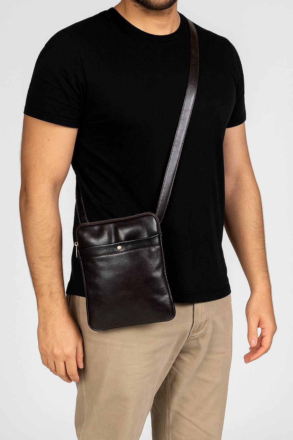 Sac bandoulière en cuir italien pour homme — Modex™