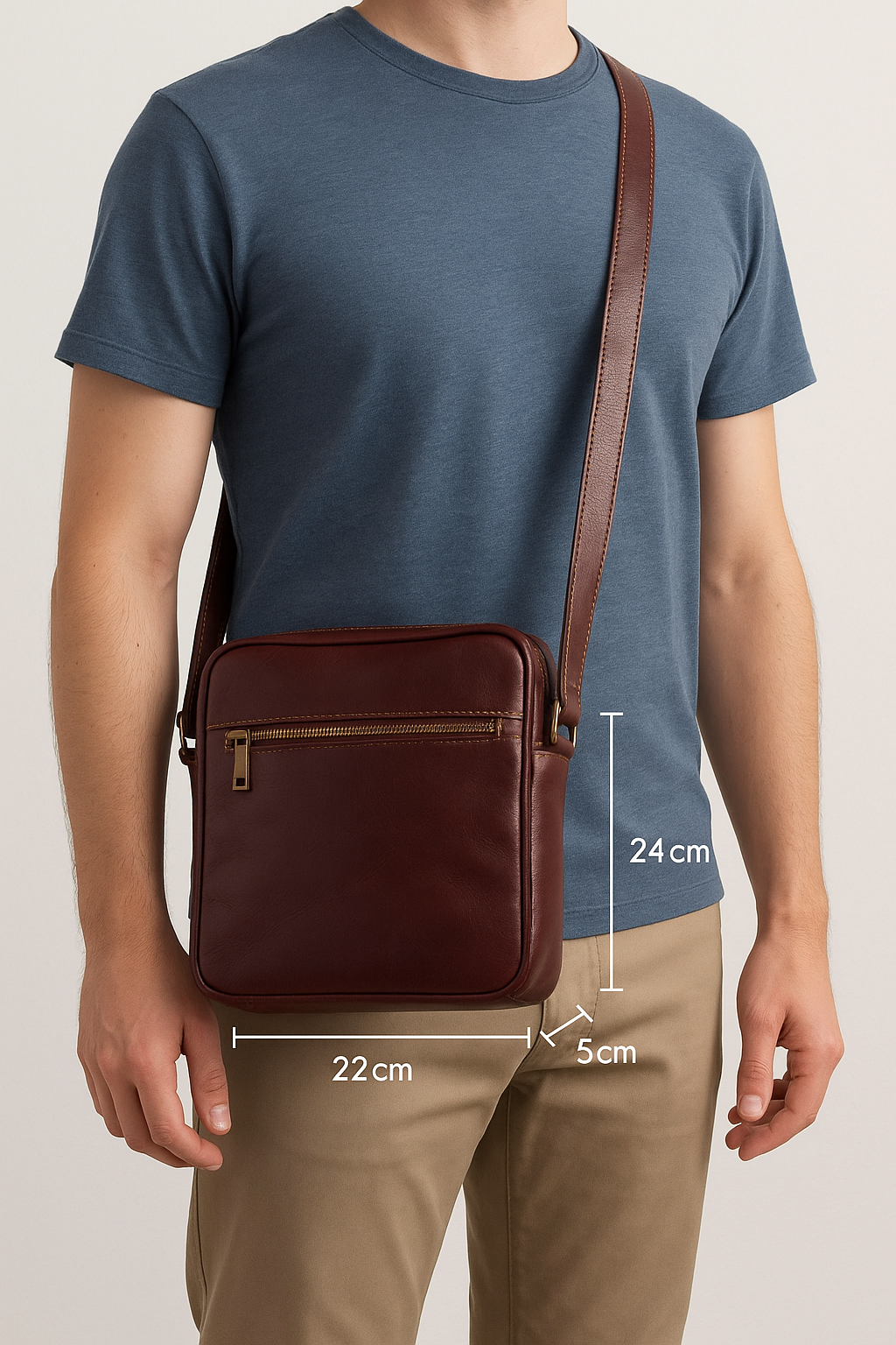 Sac compact en cuir italien pour homme par Modex™ — Qualité supérieure, fabriqué en Italie