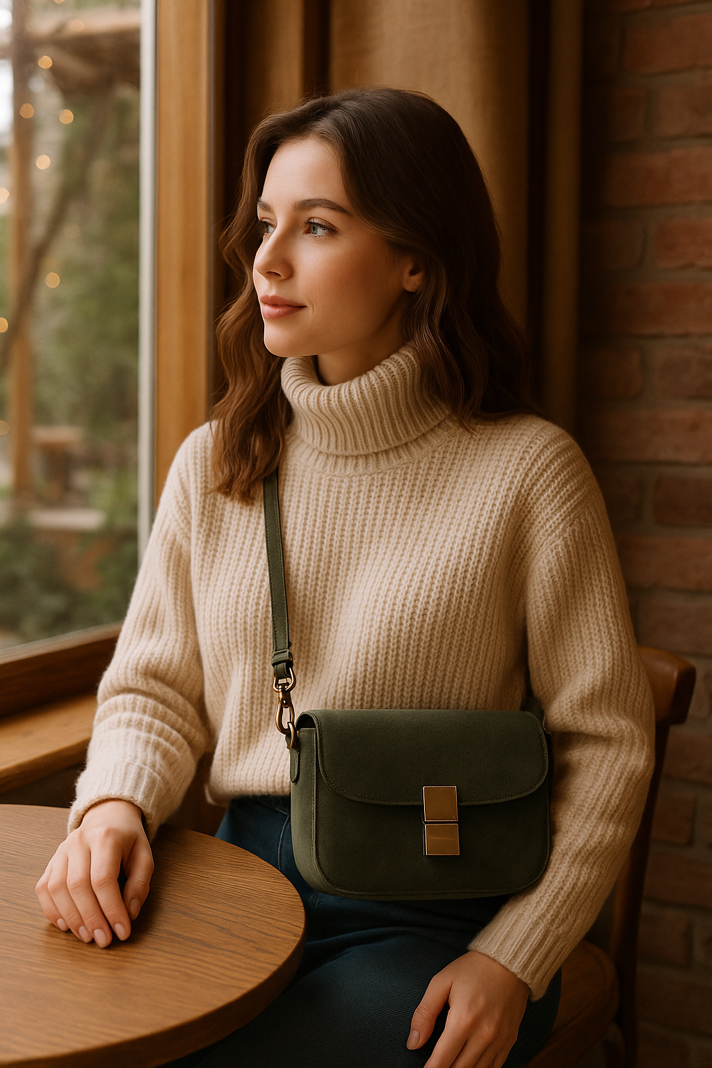 Sac bandoulière en cuir italien avec fermoir en métal — Modex™