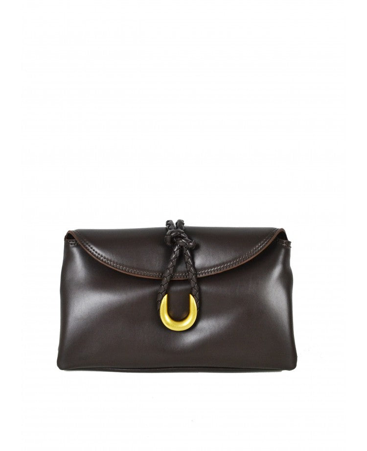 Pochette en cuir élégante — Bandoulière amovible