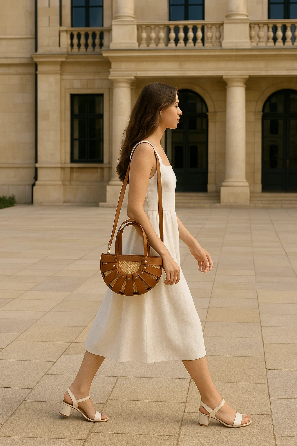 Sac à main en cuir et raphia de qualité supérieure – Fabriqué en Italie