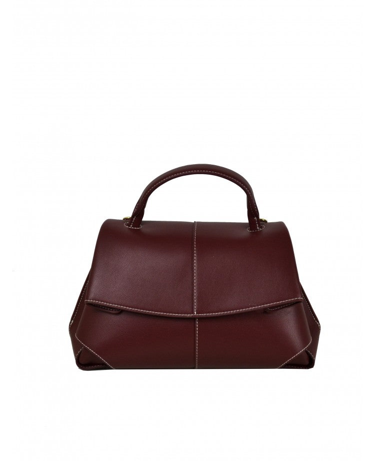 Sac minimaliste en cuir à poignée supérieure et large bandoulière