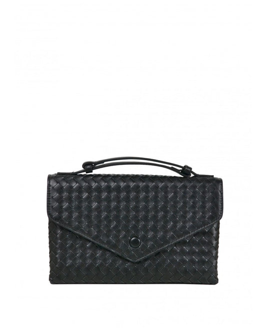 Woven Leather Top Handle Postina Bag
