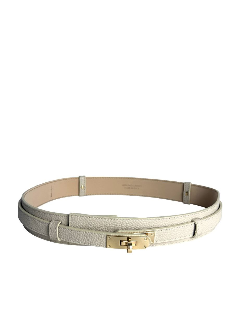 Ceinture ajustable en cuir italien avec boucle dorée par Modex™