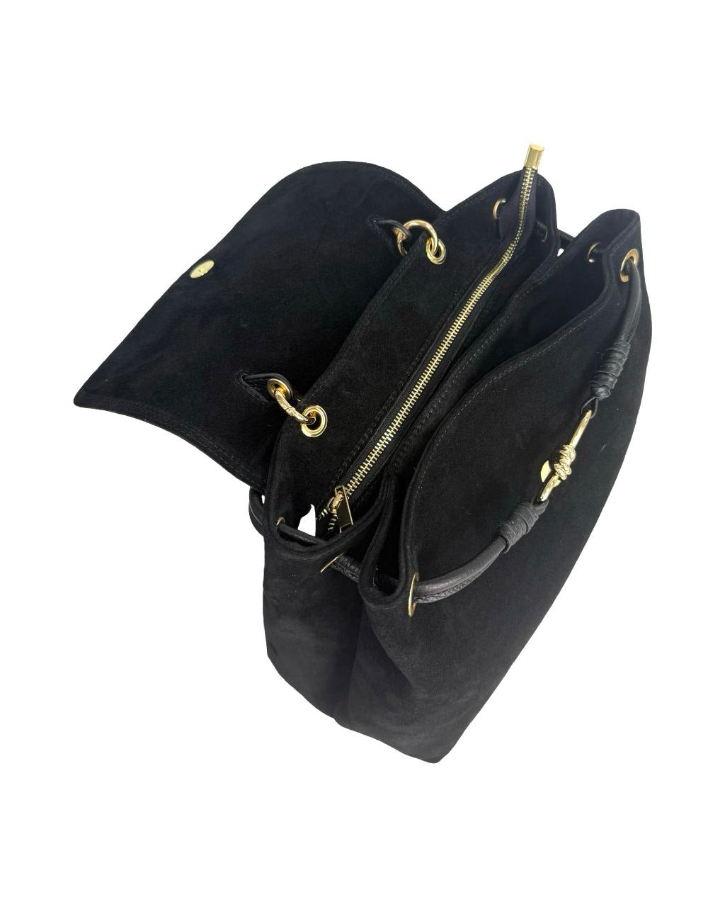 Sac cartable en daim et cuir italien