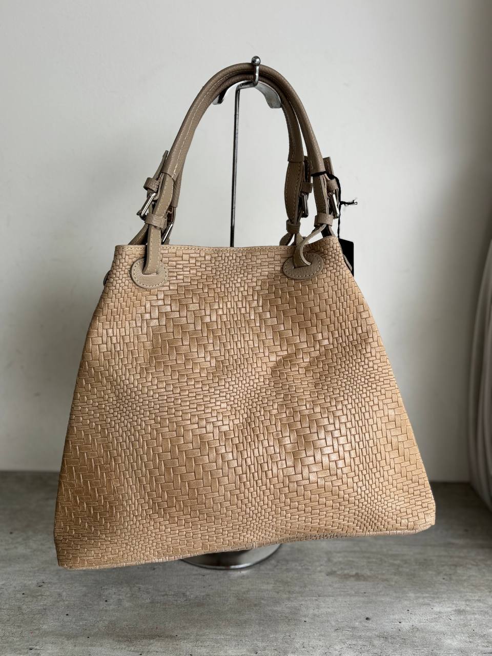 Sac fourre-tout en cuir tressé
