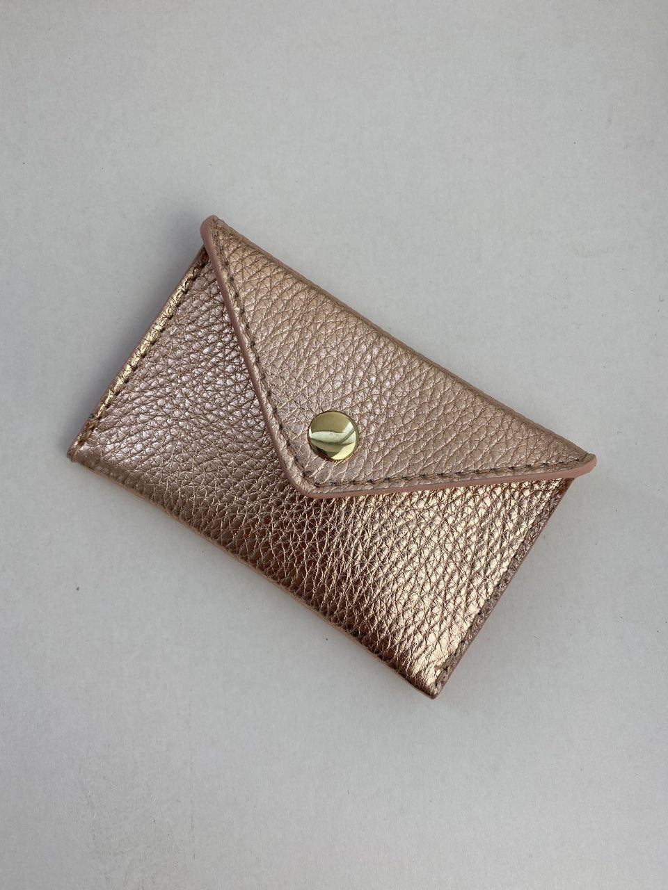 Mini porte-cartes enveloppe — Cuir véritable