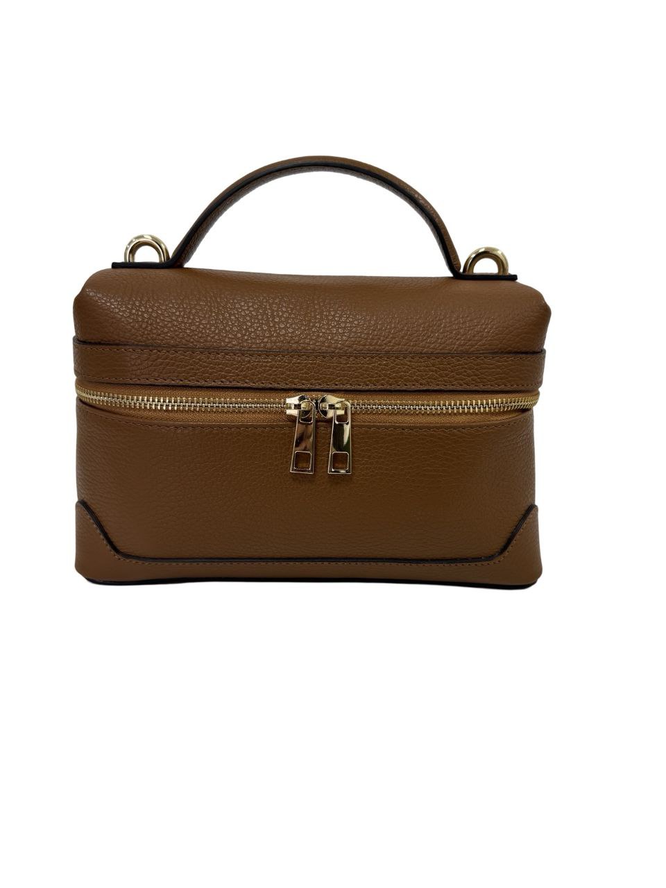 Sac bandoulière compact en cuir avec poignée supérieure