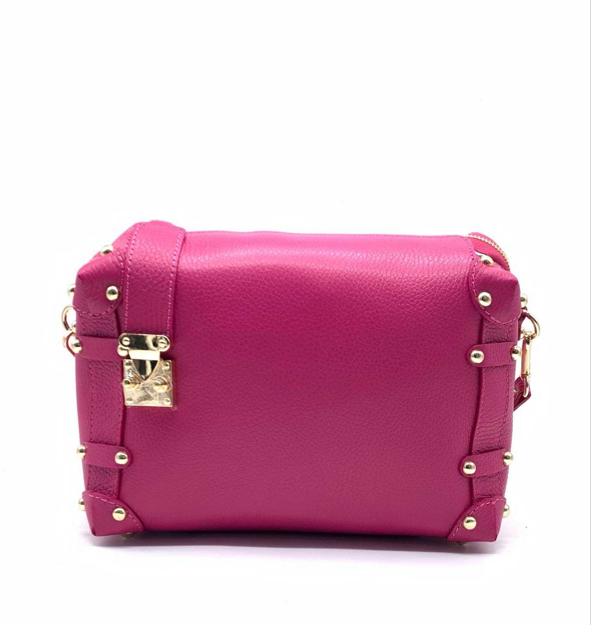 Sac bandoulière clouté en cuir véritable