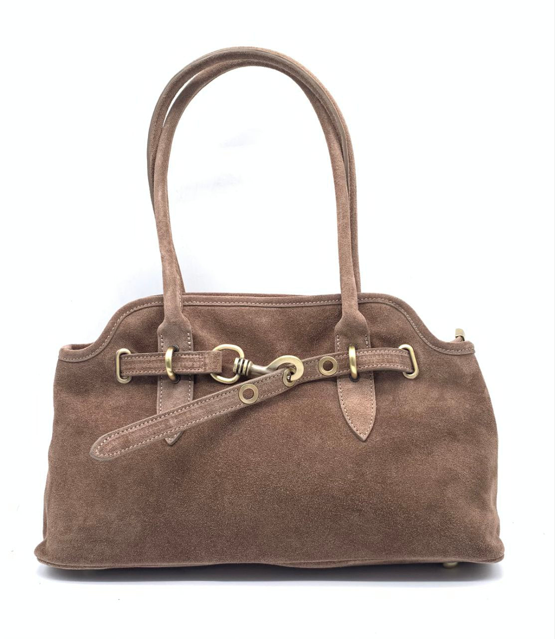 Sac à main élégant en daim aux détails raffinés