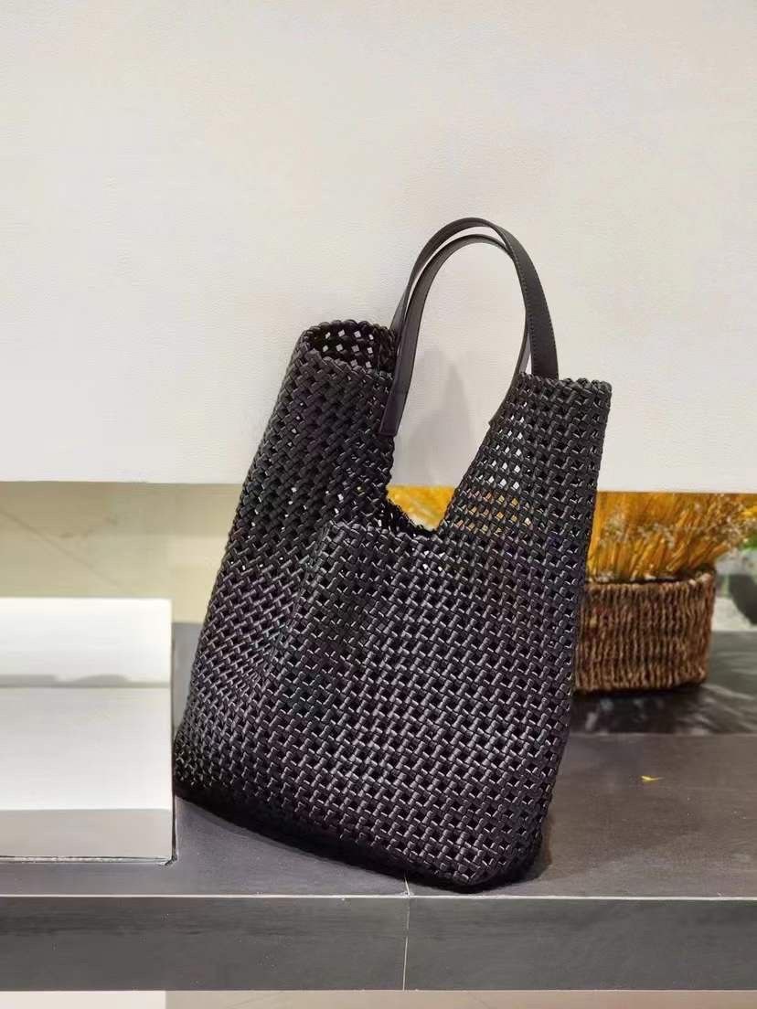 Sac cabas en cuir italien et nylon tissé à la main par Modex™