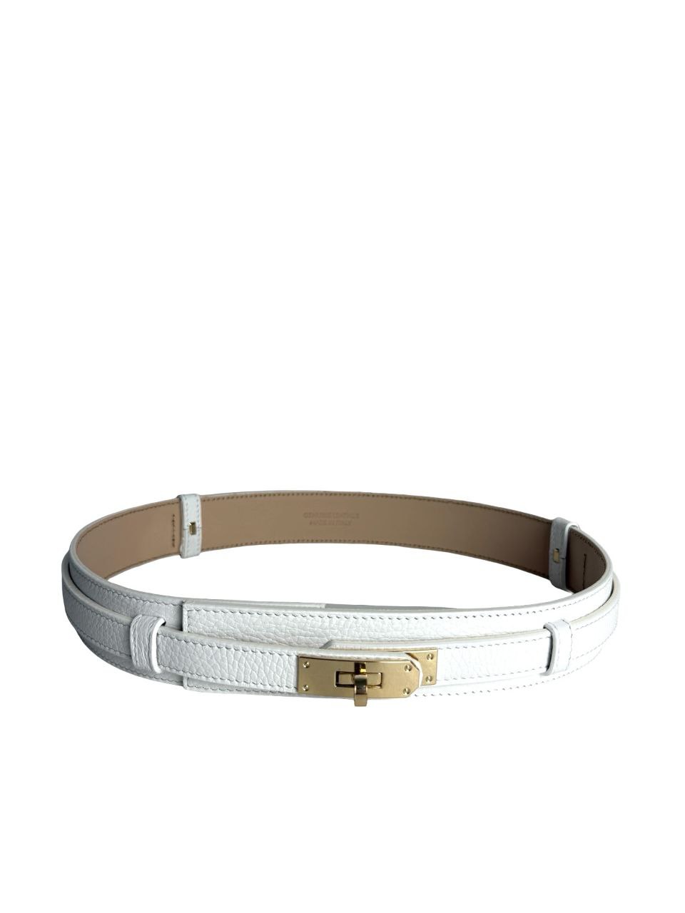 Ceinture ajustable en cuir italien avec boucle dorée par Modex™