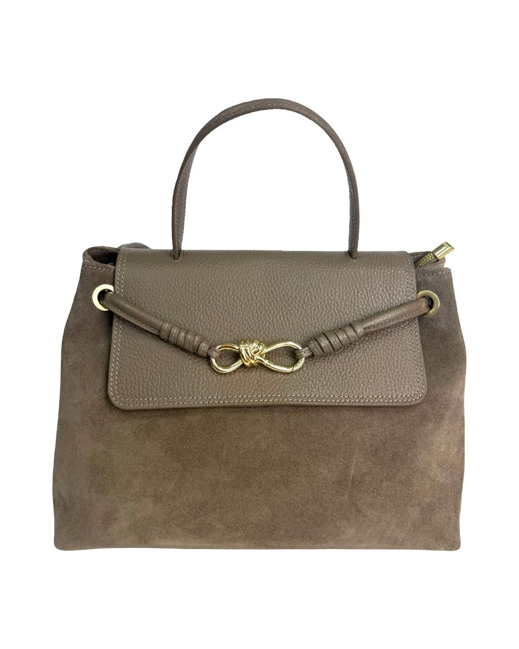 Sac cartable en daim et cuir italien