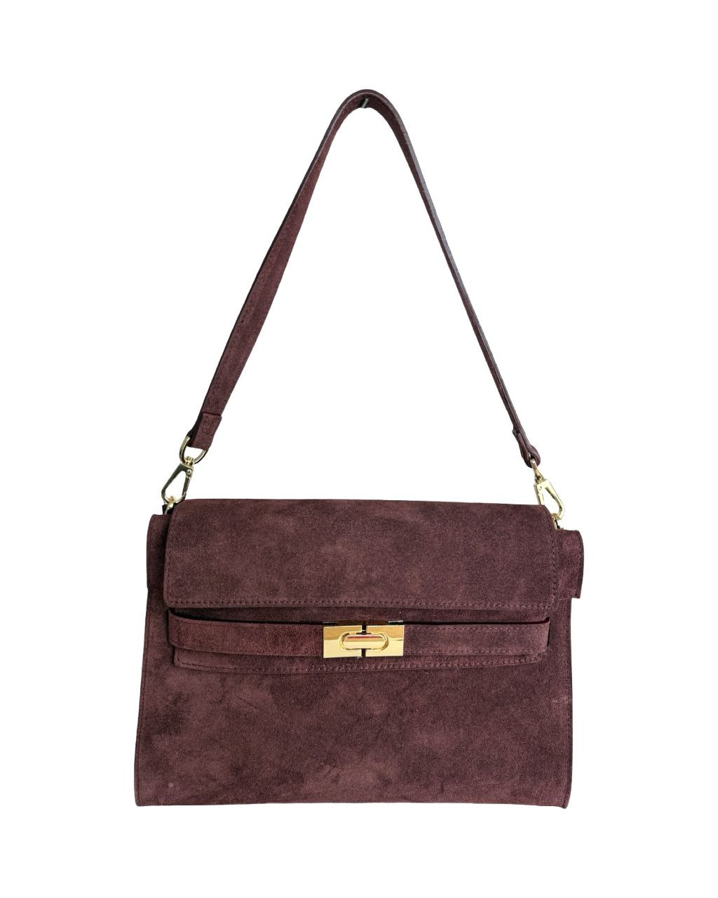Sac à bandoulière/pochette en daim italien — raffiné et polyvalent