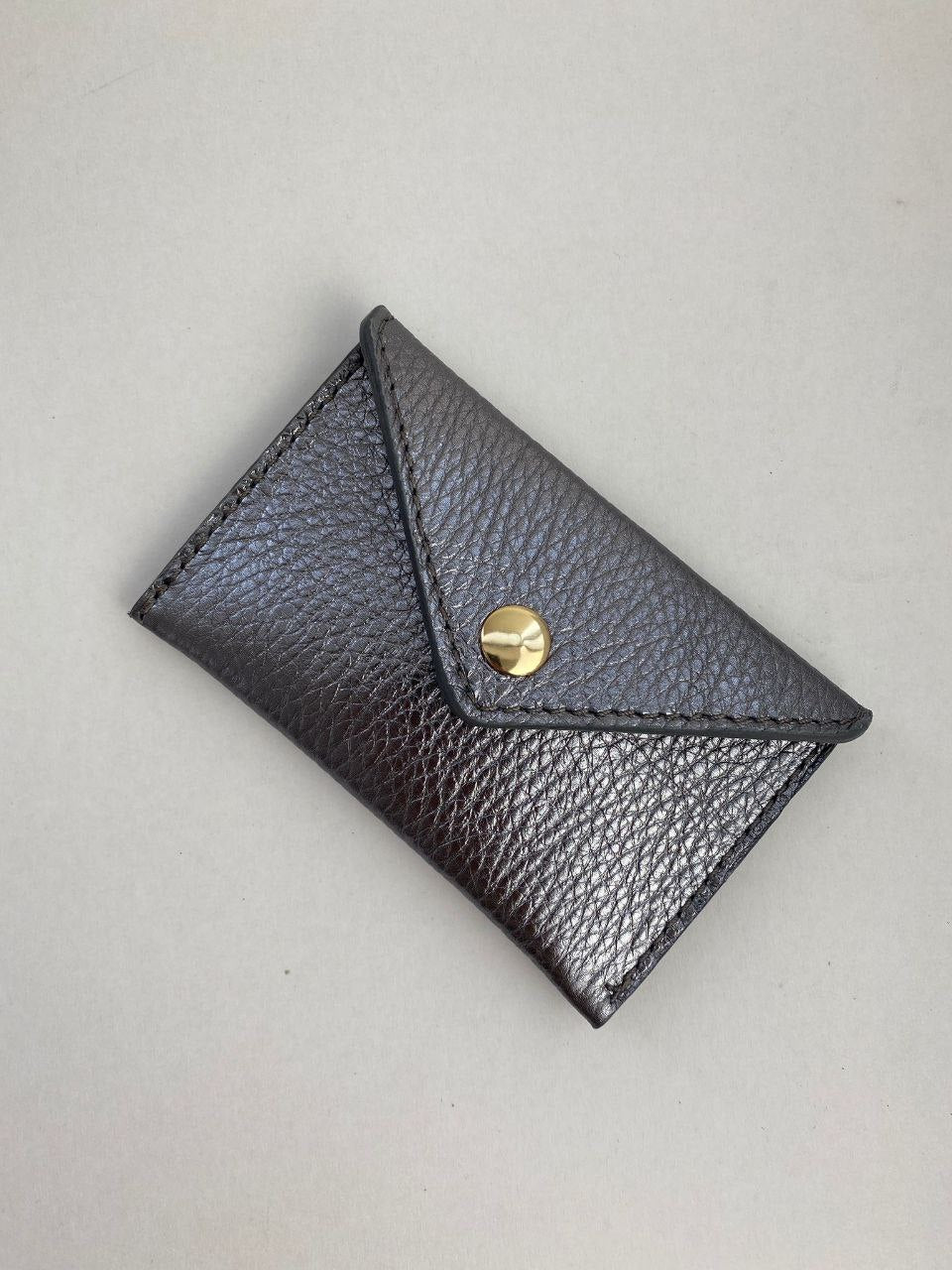 Mini porte-cartes enveloppe — Cuir véritable