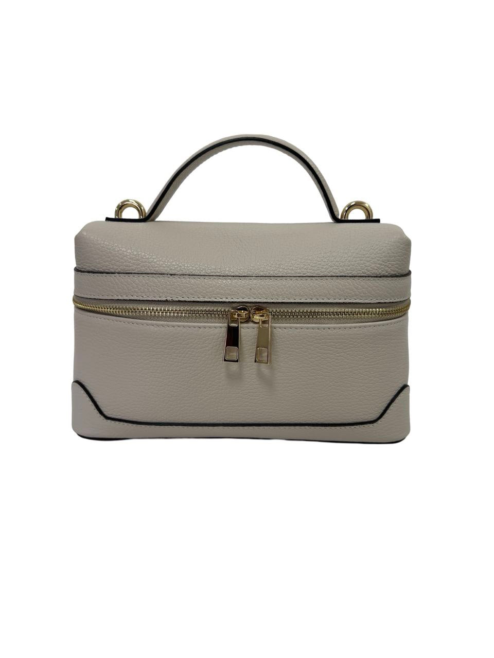 Sac bandoulière compact en cuir avec poignée supérieure