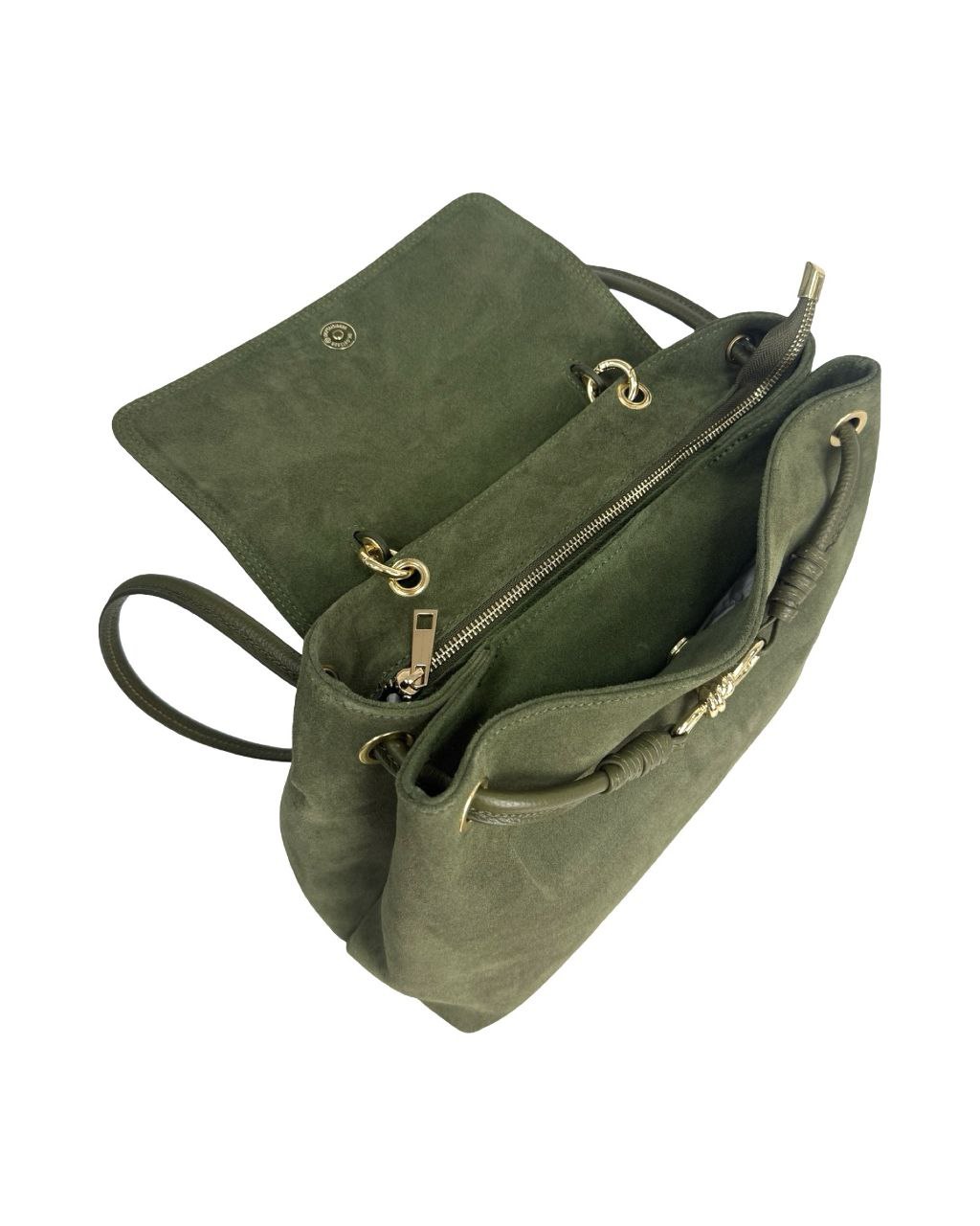 Sac cartable en daim et cuir italien