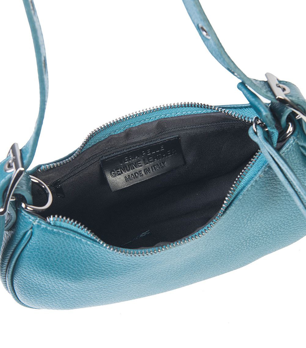 Mini sac à bandoulière en cuir italien avec bandoulière à œillets par Modex™