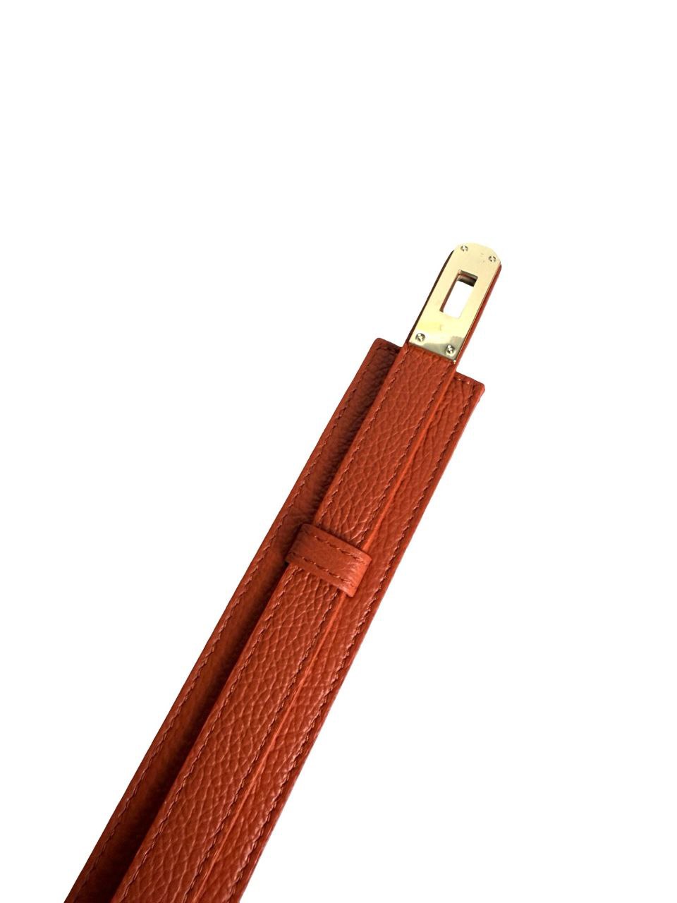 Ceinture ajustable en cuir italien avec boucle dorée par Modex™
