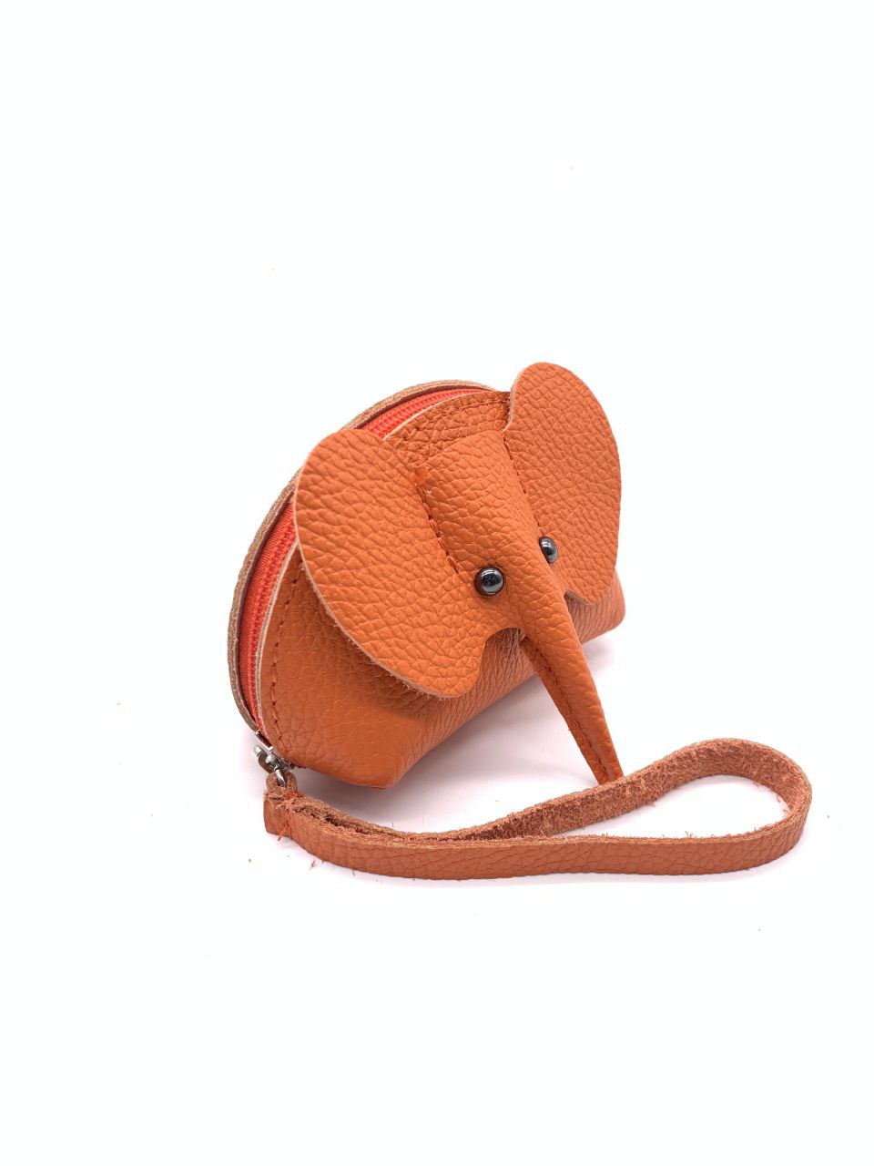 Porte-monnaie en cuir italien motif éléphant par Modex™