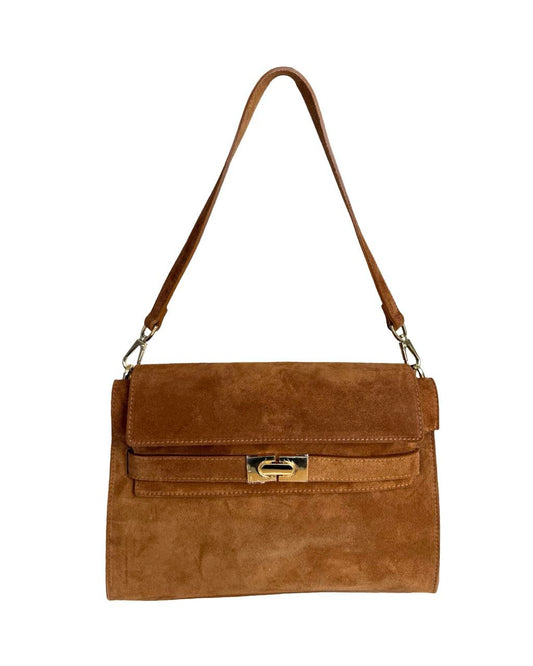 Sac à bandoulière/pochette en daim italien — raffiné et polyvalent