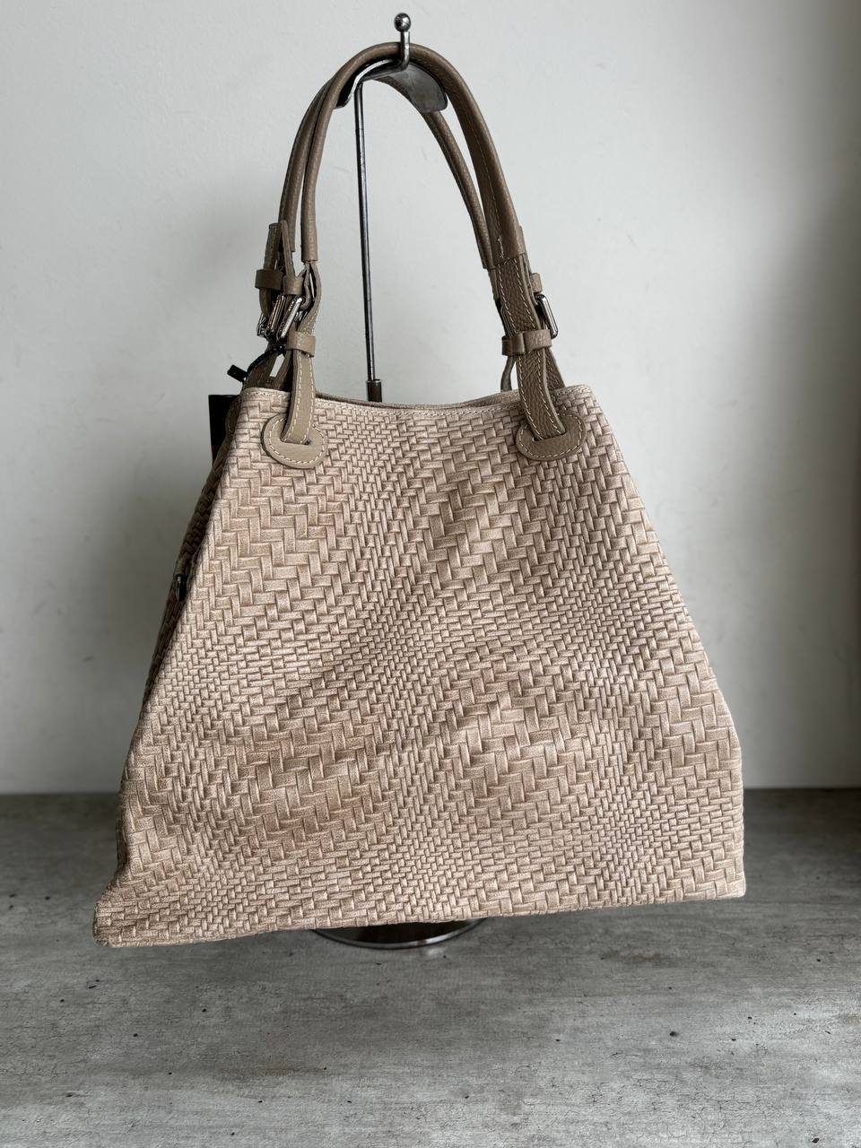 Sac fourre-tout en cuir tressé