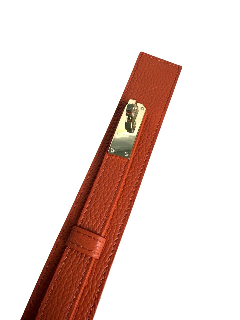 Ceinture ajustable en cuir italien avec boucle dorée par Modex™