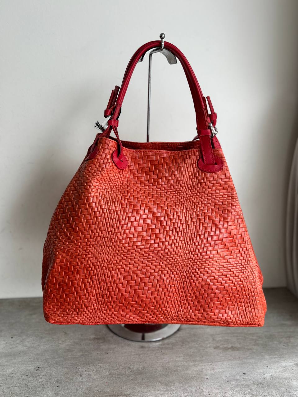 Sac fourre-tout en cuir tressé