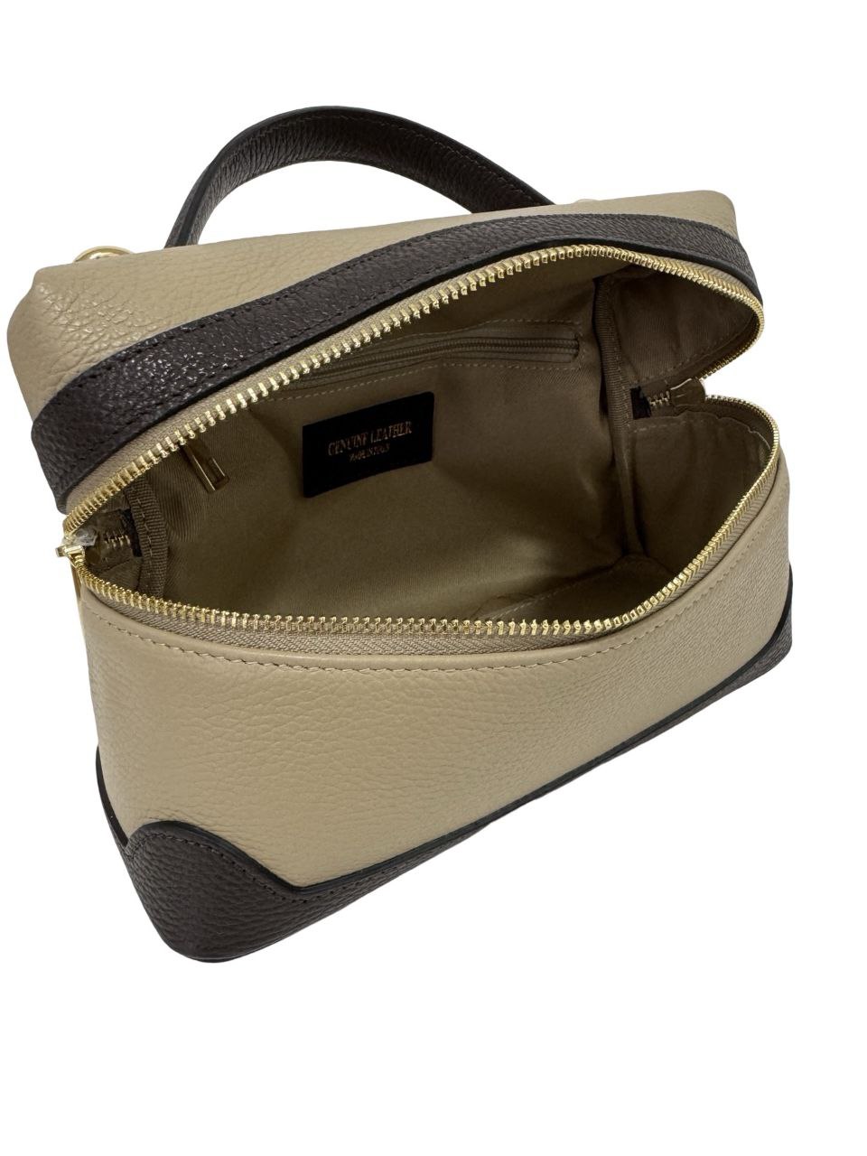 Sac bandoulière compact en cuir avec poignée supérieure