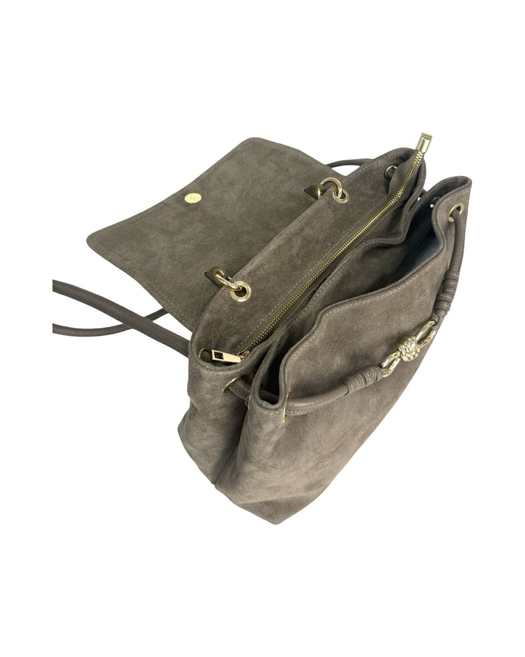 Sac cartable en daim et cuir italien