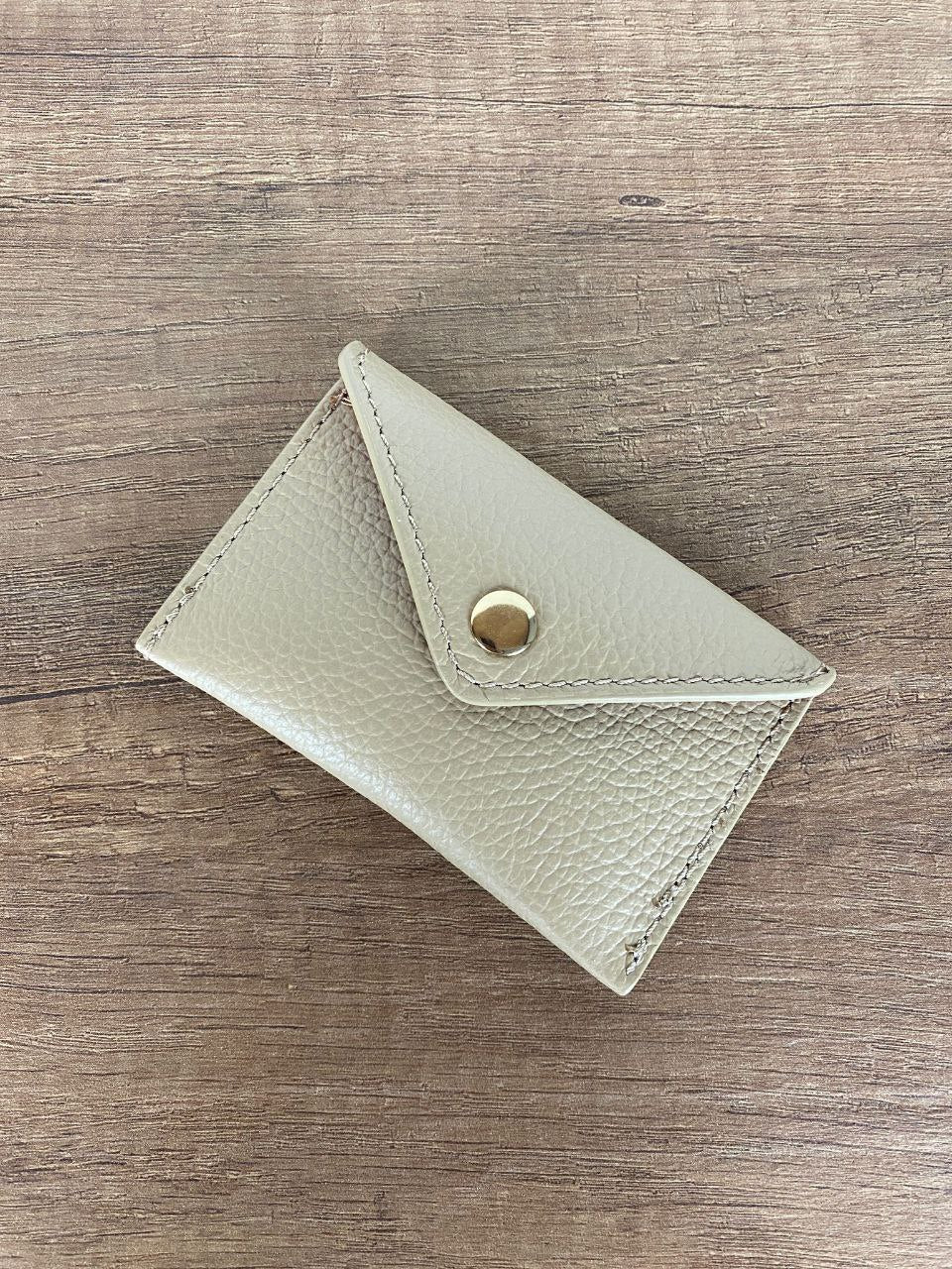 Mini porte-cartes enveloppe — Cuir véritable