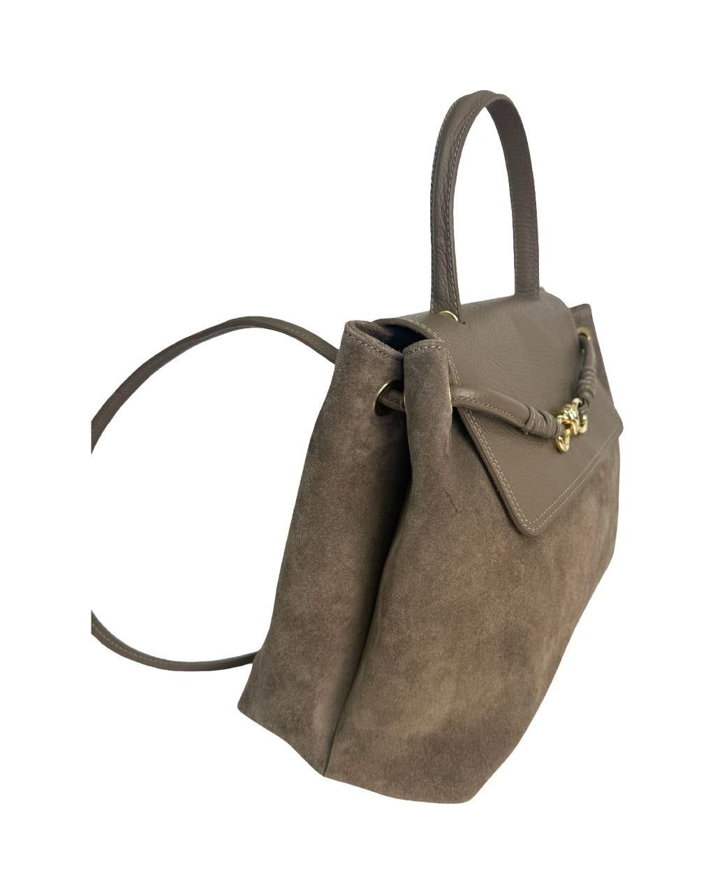 Sac cartable en daim et cuir italien