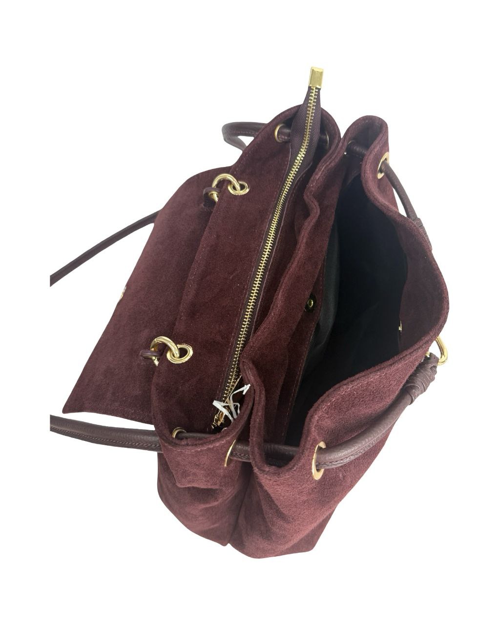 Sac cartable en daim et cuir italien