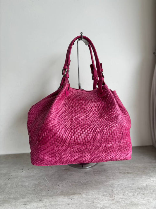 Sac fourre-tout en cuir tressé