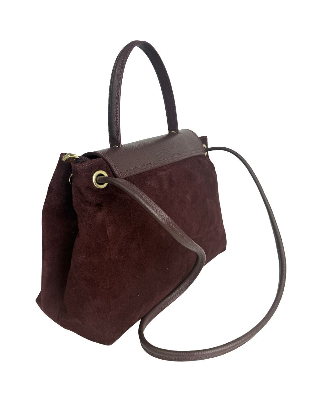 Sac cartable en daim et cuir italien