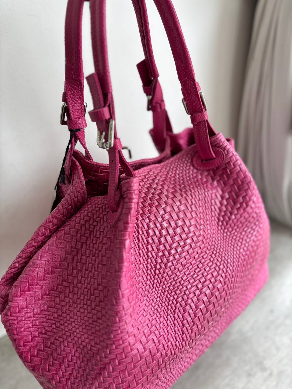 Sac fourre-tout en cuir tressé