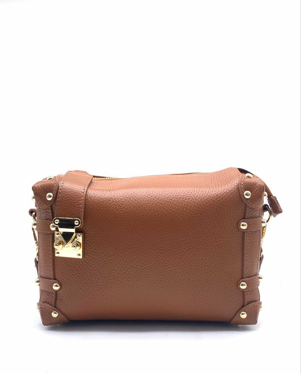 Sac bandoulière clouté en cuir véritable