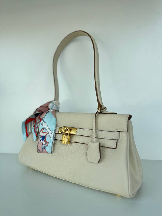 Sac en cuir haut de gamme avec fermeture à cadenas originale, fabriqué en Italie