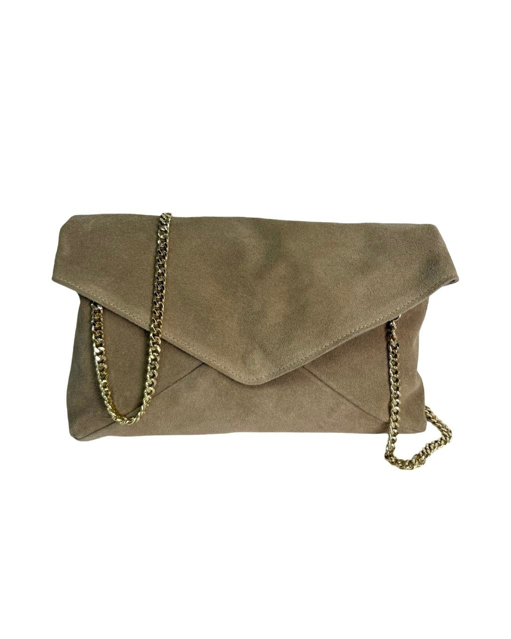 Sac enveloppe en cuir italien avec bandoulière en chaîne par Modex™