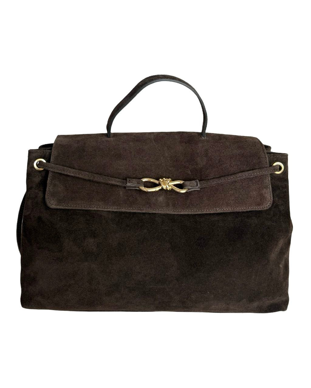 Sac porte-documents en cuir italien avec fermeture décorative par Modex™