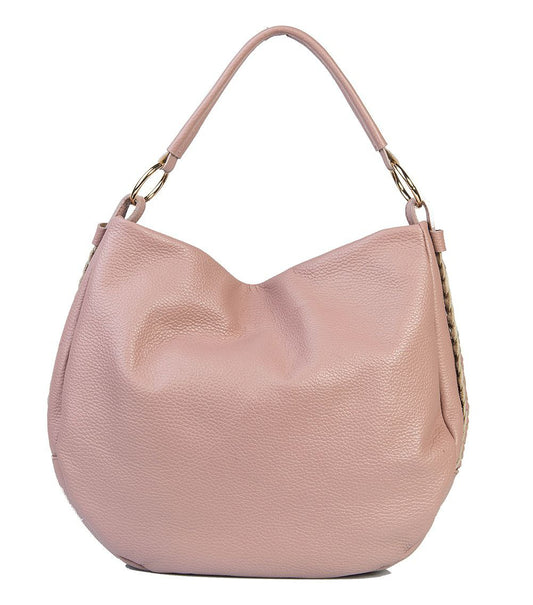 Sac hobo en cuir italien avec détails latéraux tressés par Modex™