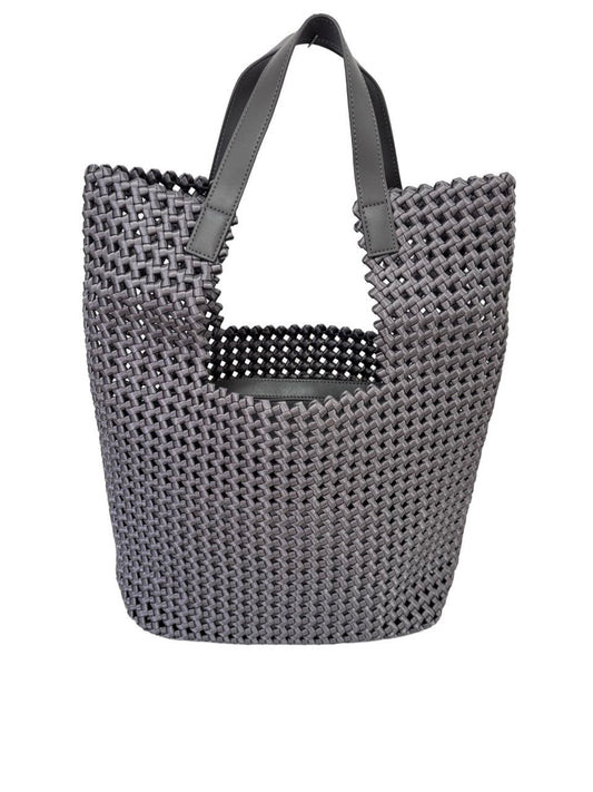 Sac cabas en cuir italien et nylon tissé à la main par Modex™