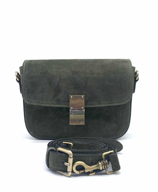 Sac bandoulière en cuir italien avec fermoir en métal — Modex™