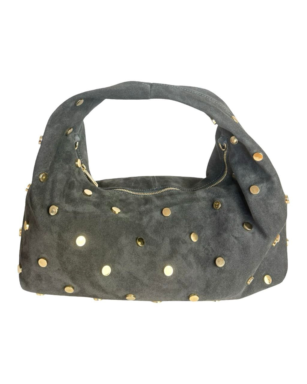 Sac hobo en daim italien clouté — Bold Luxury