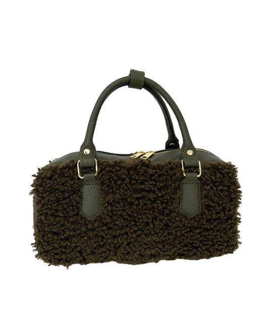 Sac à main en cuir italien Teddy — Luxe douillet, fabriqué en Italie