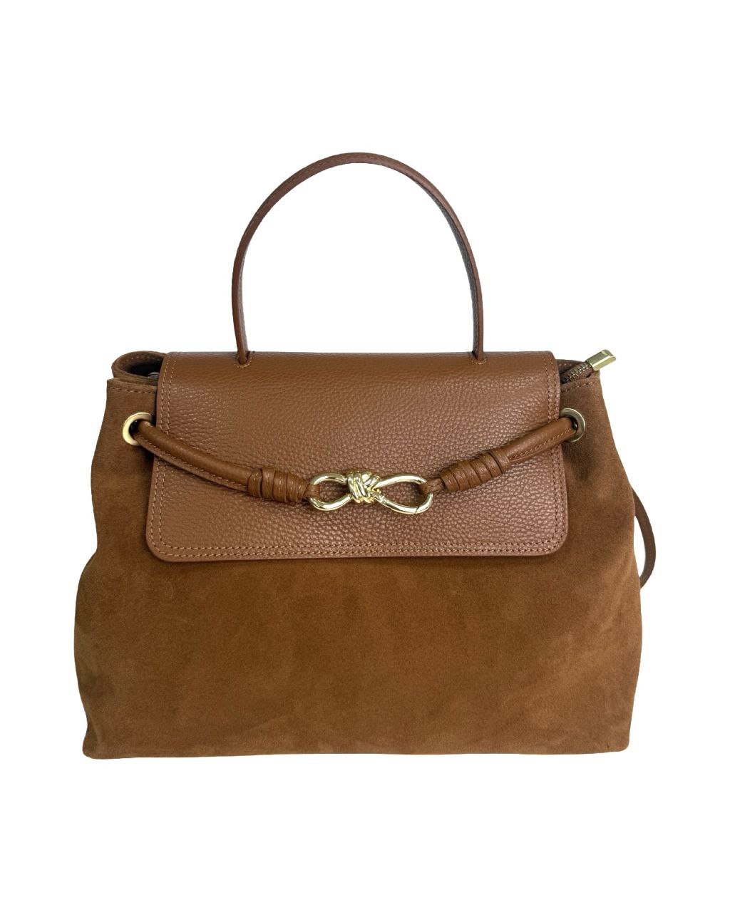 Sac cartable en daim et cuir italien