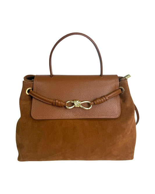 Sac cartable en daim et cuir italien