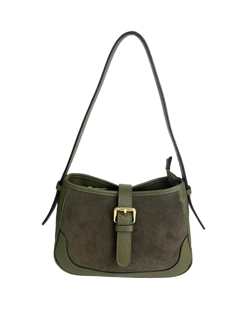 Sac à bandoulière en daim italien — compact mais frappant